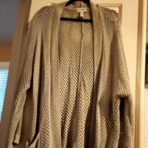 Gray Crochet Cardigan